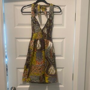 Stylish Backless retro boho Dress with Vibrant Patterns concert wear!